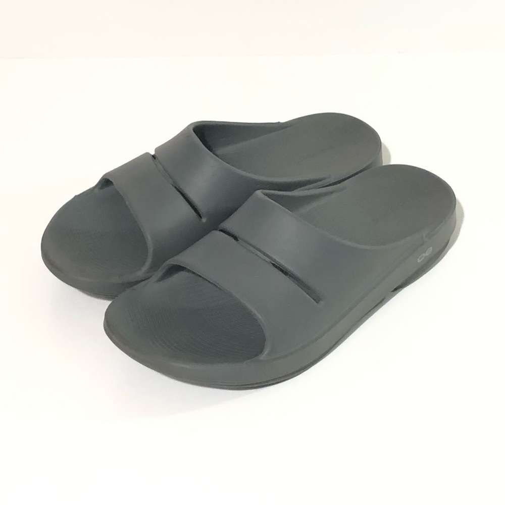 Oofos OOahh Sandal Recovery Sport Slide Gray Slate